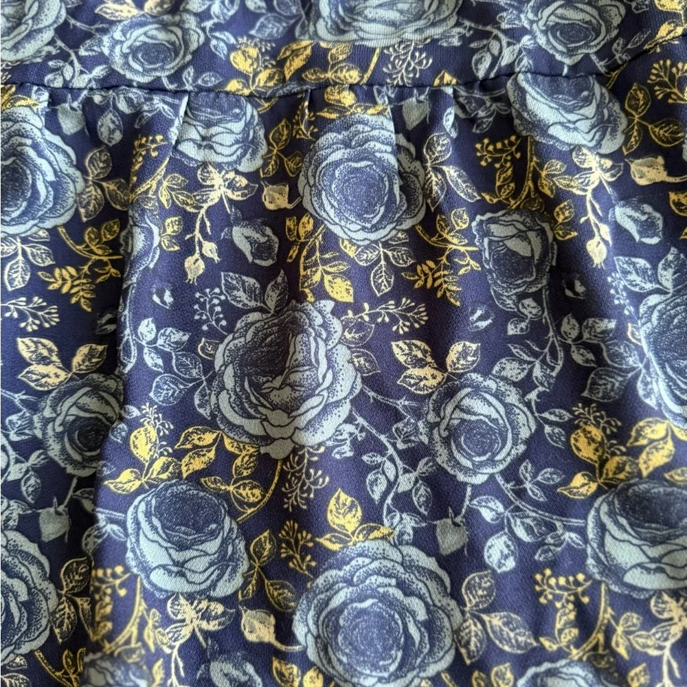 Sweet Salt Tiered Button Front Floral Maxi Skirt Size 4 Blue Boho A-line Cottage
